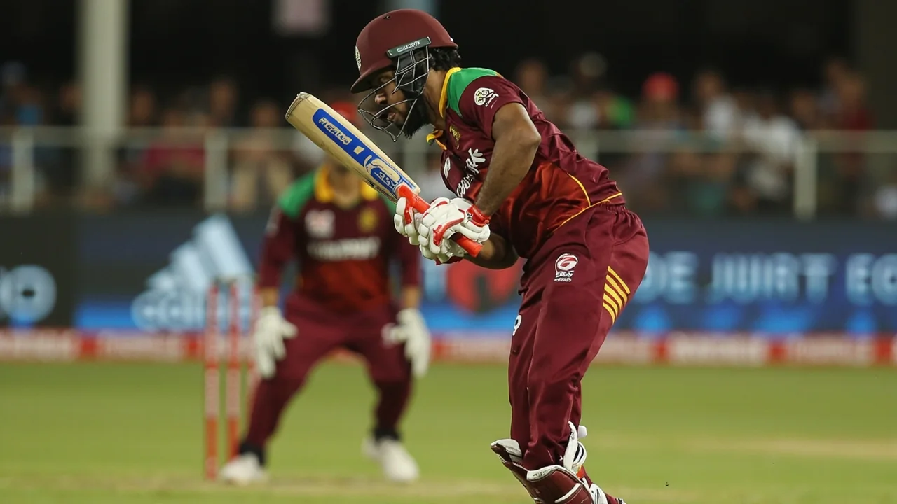Zimbabwe all-rounder Sikandar Raza plays a stroke during an international T20I match